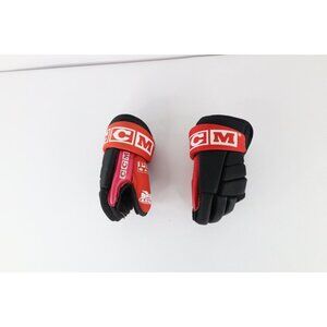 Vintage 90s CCM Hockey Pro Gard Powerline Ice Hockey Gloves Black Red Youth 9